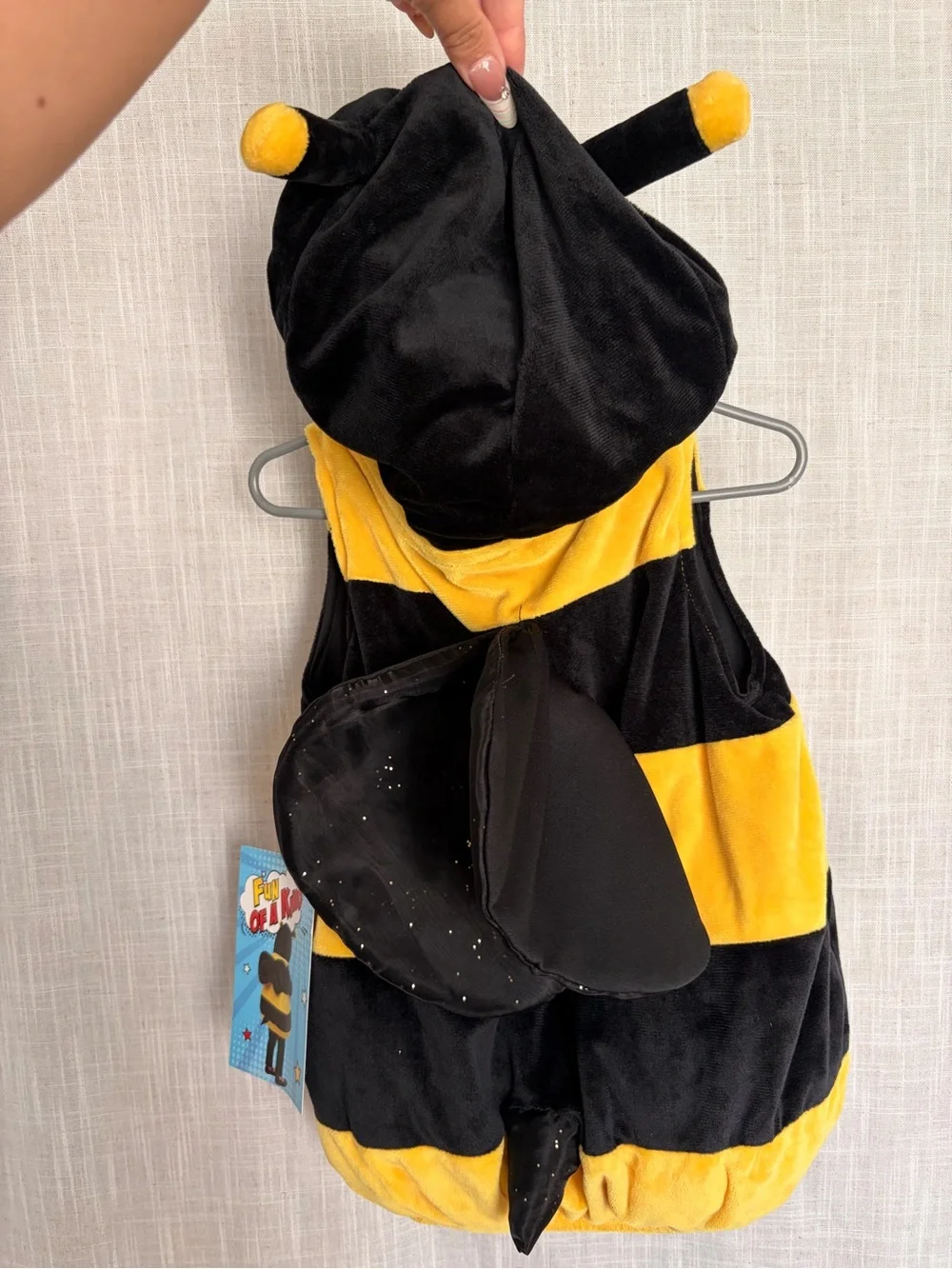Yellow & Black Striped Bee Costume Romper